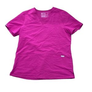 FIGS Casma Magenta Pink Three Pocket Scrub Top Size Medium